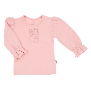 Блуза с дълъг ръкав, момичешка, пудрово розова, Nelly 86-146
