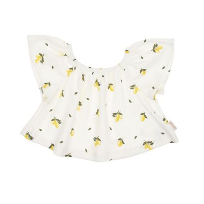 Памучна блуза, къс ръкав, момичешка, лимони, Tola 92-146